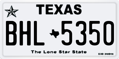 TX license plate BHL5350