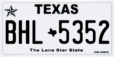 TX license plate BHL5352
