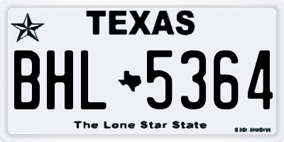 TX license plate BHL5364