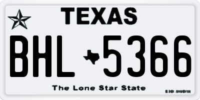 TX license plate BHL5366