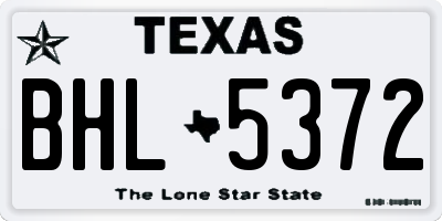 TX license plate BHL5372