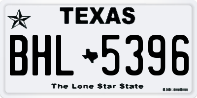 TX license plate BHL5396