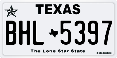 TX license plate BHL5397
