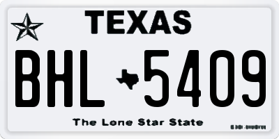 TX license plate BHL5409