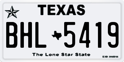 TX license plate BHL5419