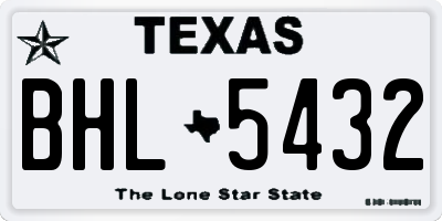 TX license plate BHL5432