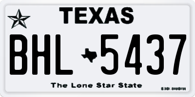 TX license plate BHL5437
