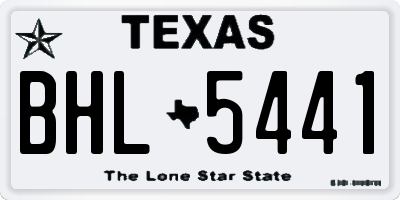 TX license plate BHL5441