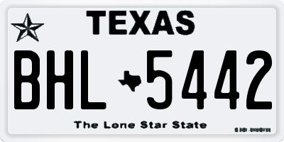 TX license plate BHL5442
