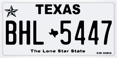 TX license plate BHL5447