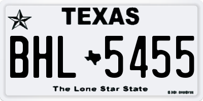 TX license plate BHL5455