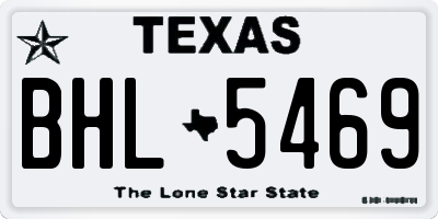 TX license plate BHL5469