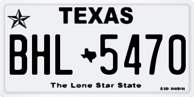 TX license plate BHL5470