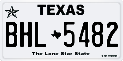 TX license plate BHL5482