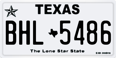 TX license plate BHL5486