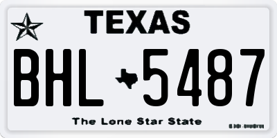 TX license plate BHL5487