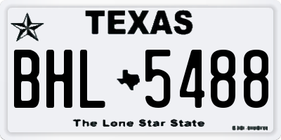 TX license plate BHL5488