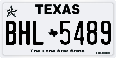 TX license plate BHL5489