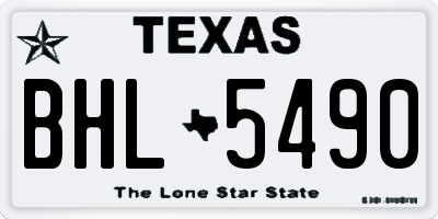 TX license plate BHL5490