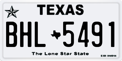 TX license plate BHL5491