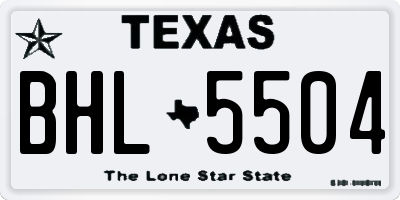 TX license plate BHL5504