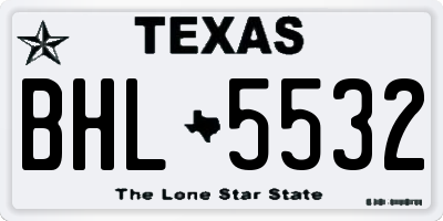TX license plate BHL5532