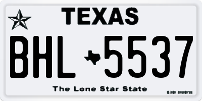 TX license plate BHL5537