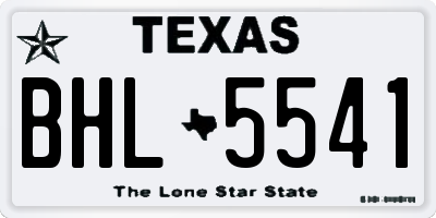 TX license plate BHL5541