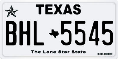 TX license plate BHL5545