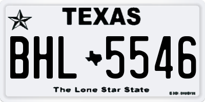 TX license plate BHL5546