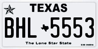 TX license plate BHL5553