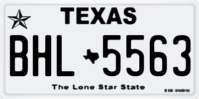 TX license plate BHL5563