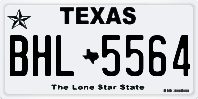TX license plate BHL5564