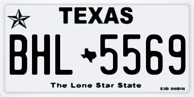 TX license plate BHL5569