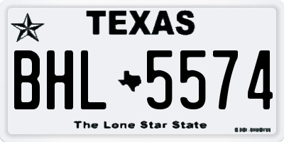TX license plate BHL5574