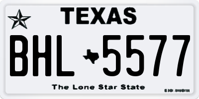 TX license plate BHL5577