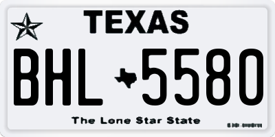 TX license plate BHL5580