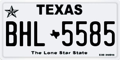 TX license plate BHL5585