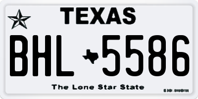 TX license plate BHL5586