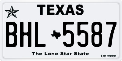 TX license plate BHL5587