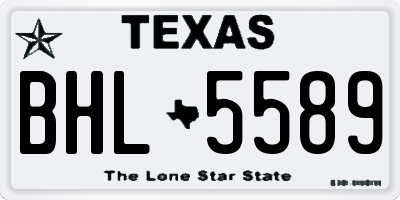TX license plate BHL5589