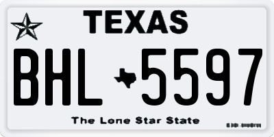 TX license plate BHL5597