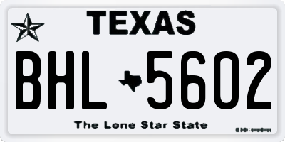 TX license plate BHL5602