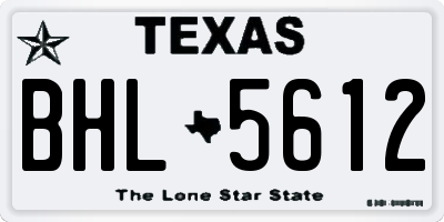 TX license plate BHL5612