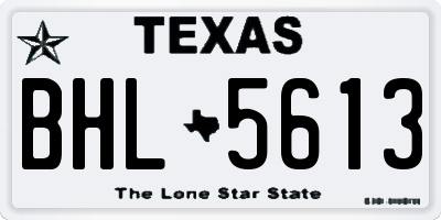 TX license plate BHL5613