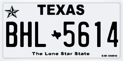 TX license plate BHL5614