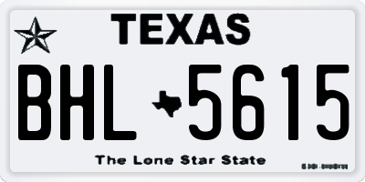 TX license plate BHL5615