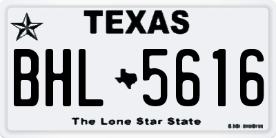 TX license plate BHL5616