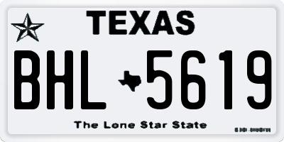 TX license plate BHL5619