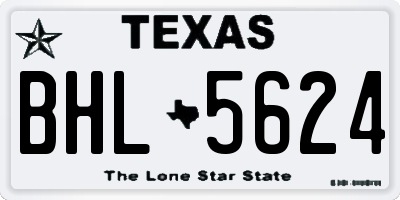TX license plate BHL5624
